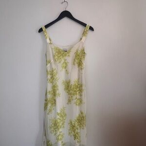 D.J. Summers Vintage 90s Green/White Floral Midi Dress Sz 10